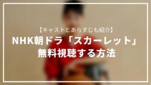 NHK朝ドラ「スカーレット」全話を無料視聴する方法【キャストとあらすじも紹介】